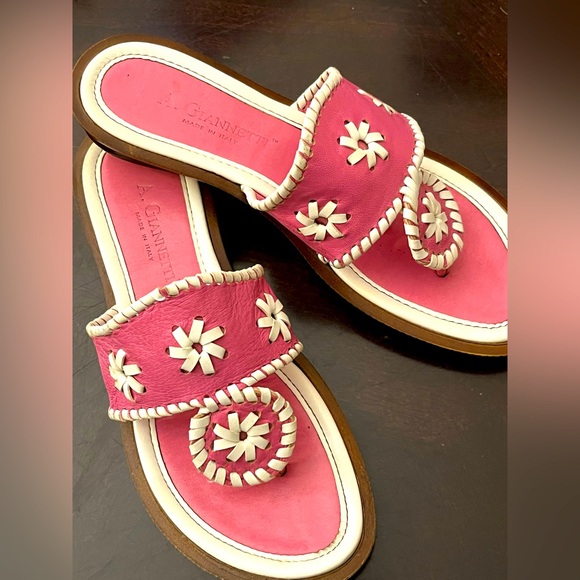 A. Giannetti Shoes - A. Giannetti Fuchsia and Cream Women's Sandals